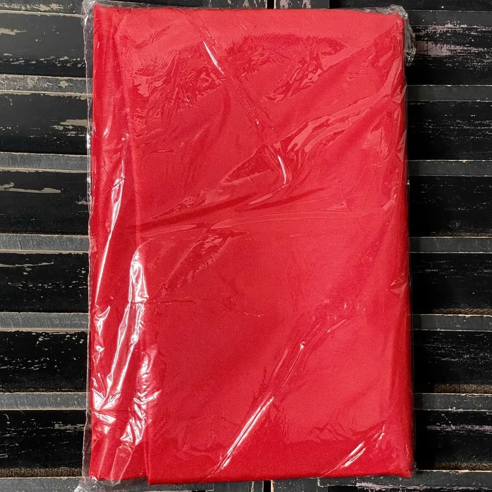 Red Polyester Square Table Overlay Tablecloth